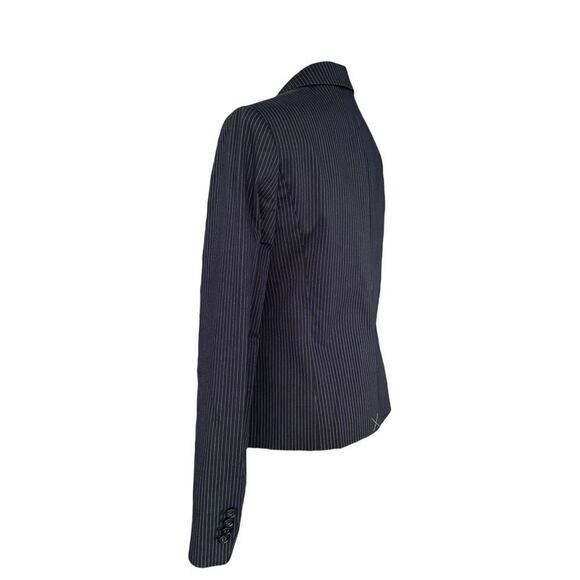 ANN TAYLOR NWOT 2 pocket Cotton mix blazer in Navy Pinstripe Size 4 - Picture 5 of 10